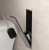 Neodrain Mobile da incasso in acciaio inox da incasso con porta rotolo e portascopino, 63 x 15 x 15 cm