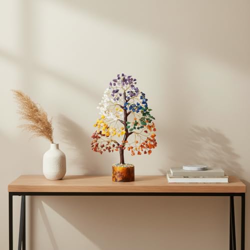 Image of ZAICUS Seven Chakra Crystal Tree of Life Stone Fortune Feng Shui