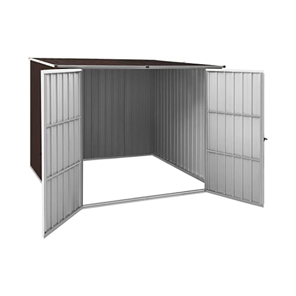 Gerätehaus Braun 195x198x159 cm Verzinkter Stahl+ Material: Verzinkter Stahl – Bild 8