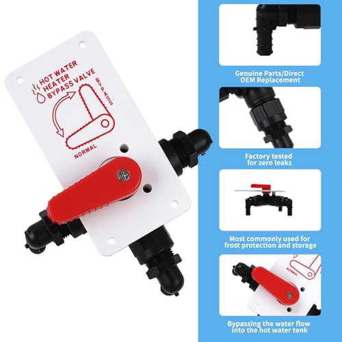 Image of RV Hot Water Tank Diverter Valve RP 1455, replaces PN 94228, Bypass Directional Valve, 1 /2-inch Pex Connections, Similar To RV Hot Water Tank Diverter Valve PN 94228