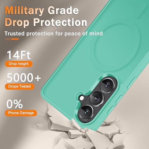 Image of for Samsung Galaxy S26+ Plus Case, Matte Magnetic Phone Cover, Teal | Fit for MagSafe, Screen Protector included, Shockproof Military Grade Protection, Translucent Frosted Back