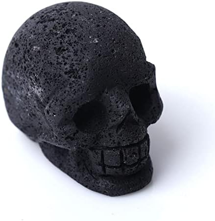 LONALYUN Natural Lava Stone Quartz Crystal Skull Figurines Healing Gemstone Stone Sculpture Statue Collectible