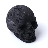 LONALYUN Natural Lava Stone Quartz Crystal Skull Figurines Healing Gemstone Stone Sculpture Statue C