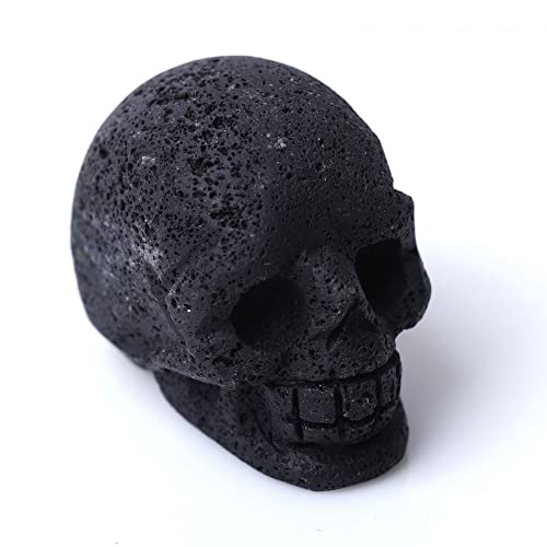 Lonalyun Natural Lava Stone Quartz Crystal Skull Figurines Healing Gemstone Stone Sculpture Statue Collectible #TOP2