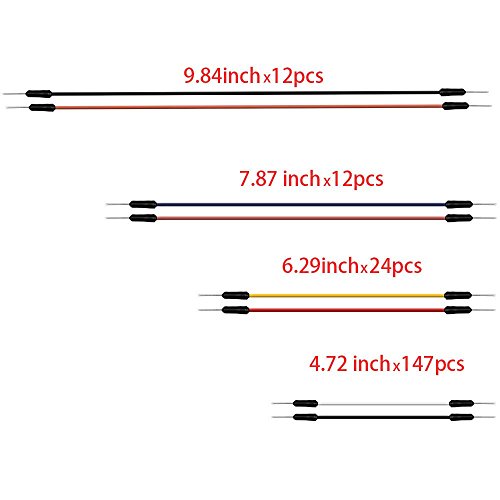 Smraza Breadboard Jumper Wires 195pcs Multicolored Dupont Wire Male to Male Jumper Wires Ribbon Cables Kit for Arduino Breadboard and Circuit Board - Thumbnail 5
