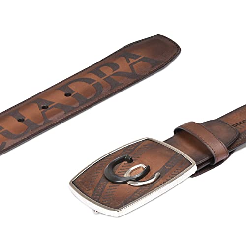 Cuadra Men's Cowboy Belt in Genuine Leather Brown CV494RS3