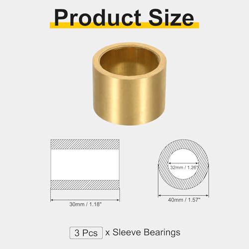 Bujes de bronce sinterizado 32x40x30 mm casquillos rodamientos autolubricantes 2