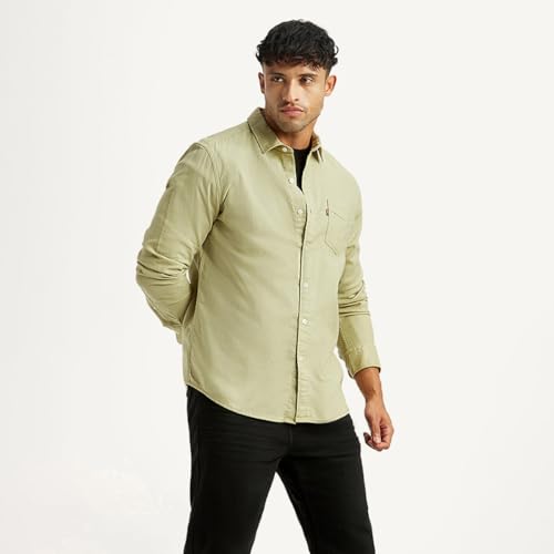 Image of Levi's Men's Cotton Solid Slim Fit Shirt