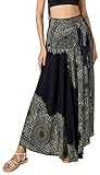 Joob Joob Long Boho Skirts for Women - Bohemian Hippie Maxi Summer Skirt Black