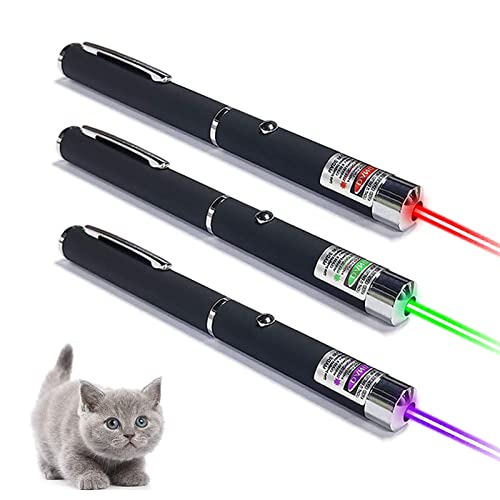 3 Pack Pointer for Cats Dogs Pet Interactive Toys,(Green,Red,Blue) Cat Chase Exercise Toys for Indoor Cat,Pointer Presentation Remotes for Indoor Classroom Teaching