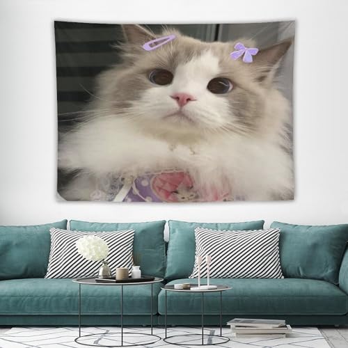 Tenture murale chat à impression 3D relief grand tapis esthétique