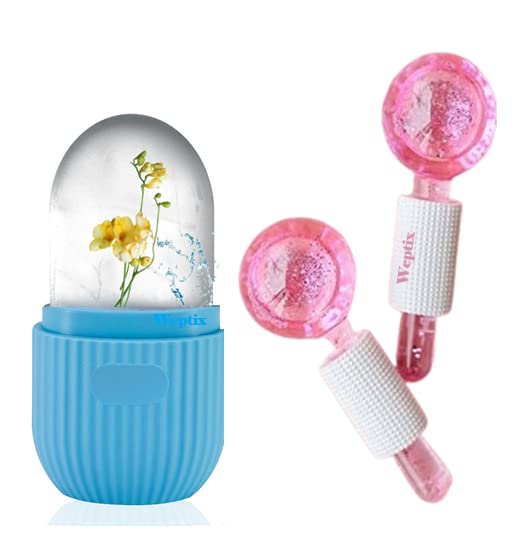 WEPTIX Facial Ice Globe, Smart Cool Face Roller Ball, Facial Massage Tools, Roller Face Massager,face ice roller for women, face ice roller massager, Ice Roller for Face Eye Neck Foot Massage