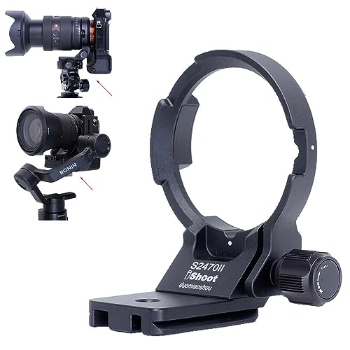 Anillo Adaptador para Trípode iShoot Compatible con Objetivos Sony FE 16-35mm F2.8 GM II, FE 20-70mm F4 G y FE 24-70mm F2.8 GM II, con Placa Rápida Arca-Swiss miniatura 1