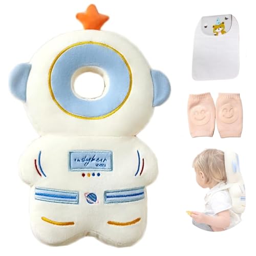 Image of Baby Head Protector Backpack, Toddler Baby Head Protection Backpack with Baby Knee Pads Alarm Function for Walking & Crawling, Soft, Breathable and Wearing Safety Baby Head Protector