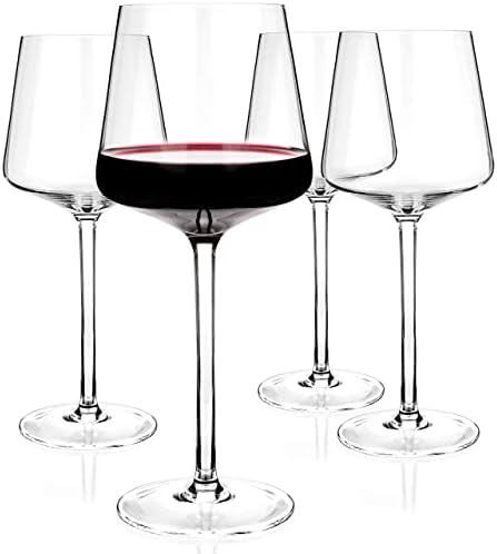 LUXBE - Crystal Wine Glasses 20.5-ounce, Set of 4 - Red or White Wine Large Glasses - Pinot Noir - Burgundy - Bordeaux - 600ml