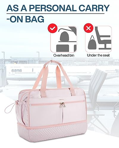 BAGSMART Women's 40L Weekender Travel Duffel Gym Bag with Shoe Compartment, Carry on Overnight Bag4