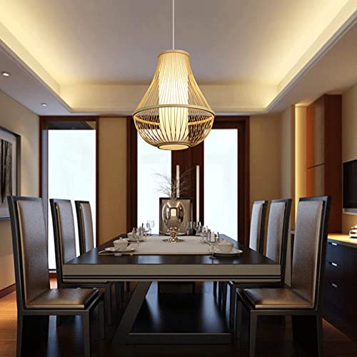 Lustre en bambou pour restaurant et café suspension style rétro