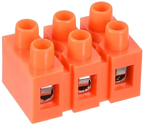 XYWHPGV Terminal Block, 600V 36A Double Row 3 Position Screw Terminal Block Block Electrical Strip Barrier, 6 Pcs(0272e af87e dd65d 55a46 98ae7 df826