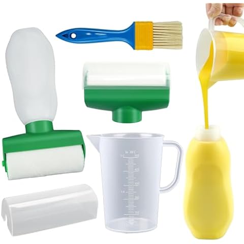 TUDUD Wall Patching Roller Paint Brush Tool Portable Cleaning Wall Repair Tool Refillable Paint Roller Brush Kit House Paint Rollers for Walls, Living Room, Kitchen Cover