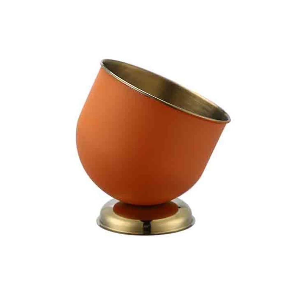 Cubeta de Hielo Cubo de Hielo Acero Inoxidable Biselado con Barra Cubo de Hielo Aislado(Orange)