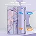 Fintie Hybrid Slim Case for Samsung Galaxy Tab S10 Ultra 2024/ S9 Ultra 2023 14.6 Inch, Shockproof Cover with Clear Transparent Back Shell, Lilac Marble