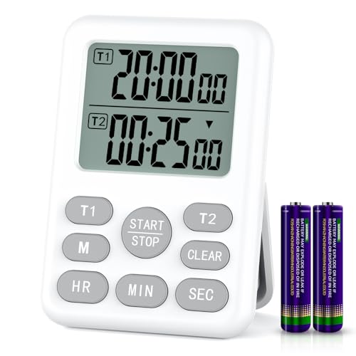 Dual Kitchen Timer Digital - 2 Channel for Cooking with ...