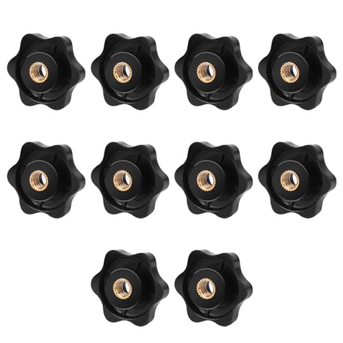 10 Dadi A Stella M6 In Plastica Nera - Maniglie Con Filettatura Interna Per Mobili E Armadi - Foto 3