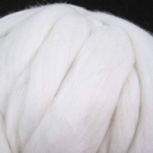 5Lb Merino Roving Super Soft Bulky Big Wool Chunky Yarn For Arm Knitted Hand Crochet Weave Craft Diy Weight Heavy Thick Chunky Braided Knot Pillow Throw Blanket (White, 5Lb/2Kg) #TOP3