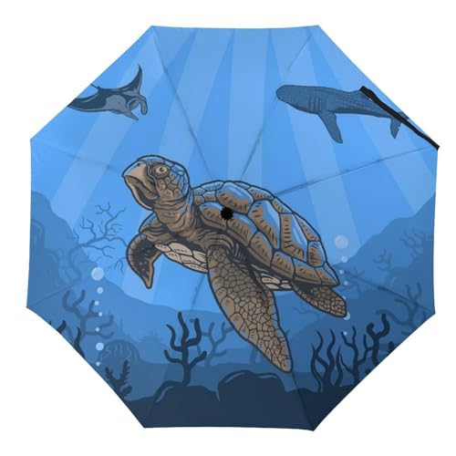Parapluie pliant paysage automatique compact pour voyages