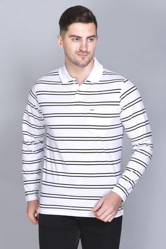 Image of Full Sleeve Polo T Shirt for Men Cotton with Pocket and Collar - Regular Fit Tshirt