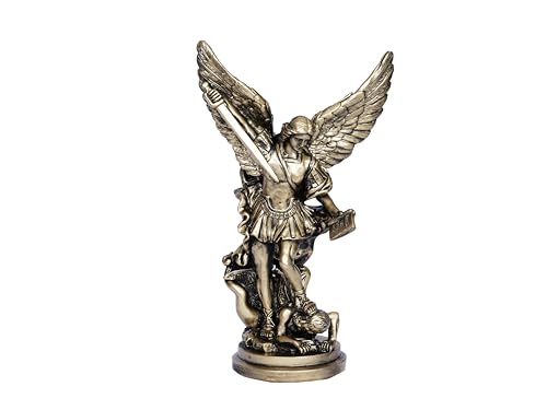 12.2in St Michael Archangel Statue San Miguel Arcangel Statue Saint Michael Defeating Satan Michael Angel Statue Collection Figurines st. Michael Bronze Sculpture Archangel Michael Statue