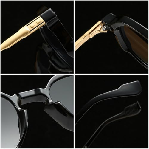 Lunettes de soleil ovales rétro femmes verres dégradés rivets UV400 bleu - 5