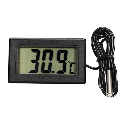 sourcing map Term�metro digital Indicador de temperatura LCD Term�metro de Acuario con sonda