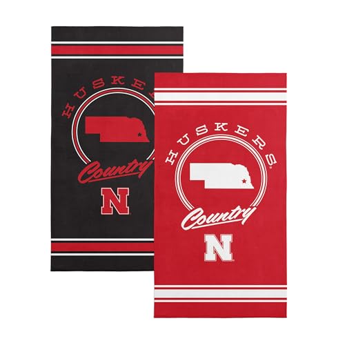 NORTHWEST Nebraska Cornhuskers NCAA Homebreak Beach Towel 2 Pack 30 x 60 Inches