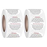 TOVINANNA 2 Rollen Runde Kerzen Sicherheitsaufkleber für Kerzengläser Warnetiketten mit Kleberückseite für Selbstgemacht Kerzenherstellung und Kerzenverpackung