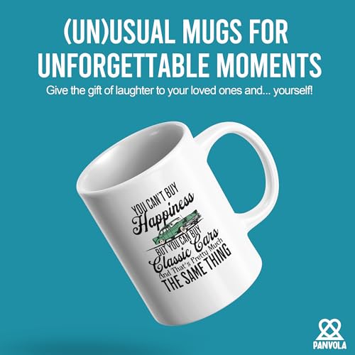 Taza de cerámica blanca Panvola 11 oz con diseño divertido miniatura 2