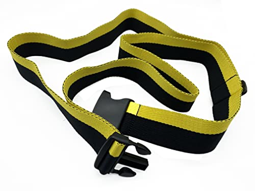 Lc.courage Adjustable Polyester Fiber Luggage Straps/Travel Bag Strap/Suitcase Belts (Black/Yellow 2Pack) #TOP5