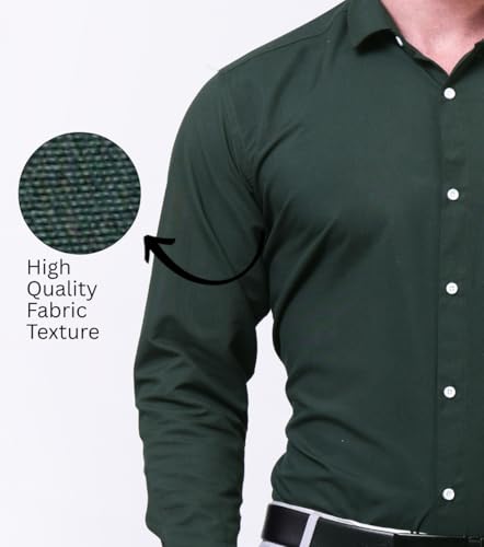 Image of CONTRARY Men's Pure Cotton Solid Stylish Casual & Formal Wear Shirt | Stylish Regular Fit Full Sleeve Comfortable Office Party Trendy Shirt - Multi Color