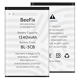 Beefix BL 5CB Batterie de rechange de qualité supérieure 1240 mAh Compatible avec Nokia 100, 101, 103, 111, 113, 1280, 1616, 1800, C1 01, C1 02, C2 01, C2 02, C2 03, C2 06, X2 01 01,0 x 2 05, etc.