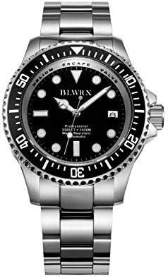 BLWRX 44mm Men's Diver Japanese Automatic 1000m Sport Stainless Steel Watch