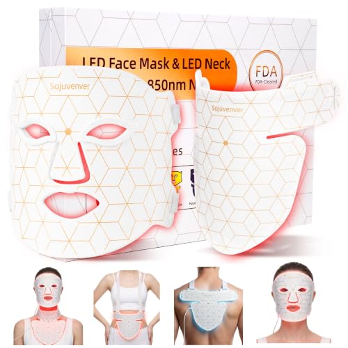 Red Light Therapy Mask for Face, Neck & Body, 8 Colors LED Mask 8...
