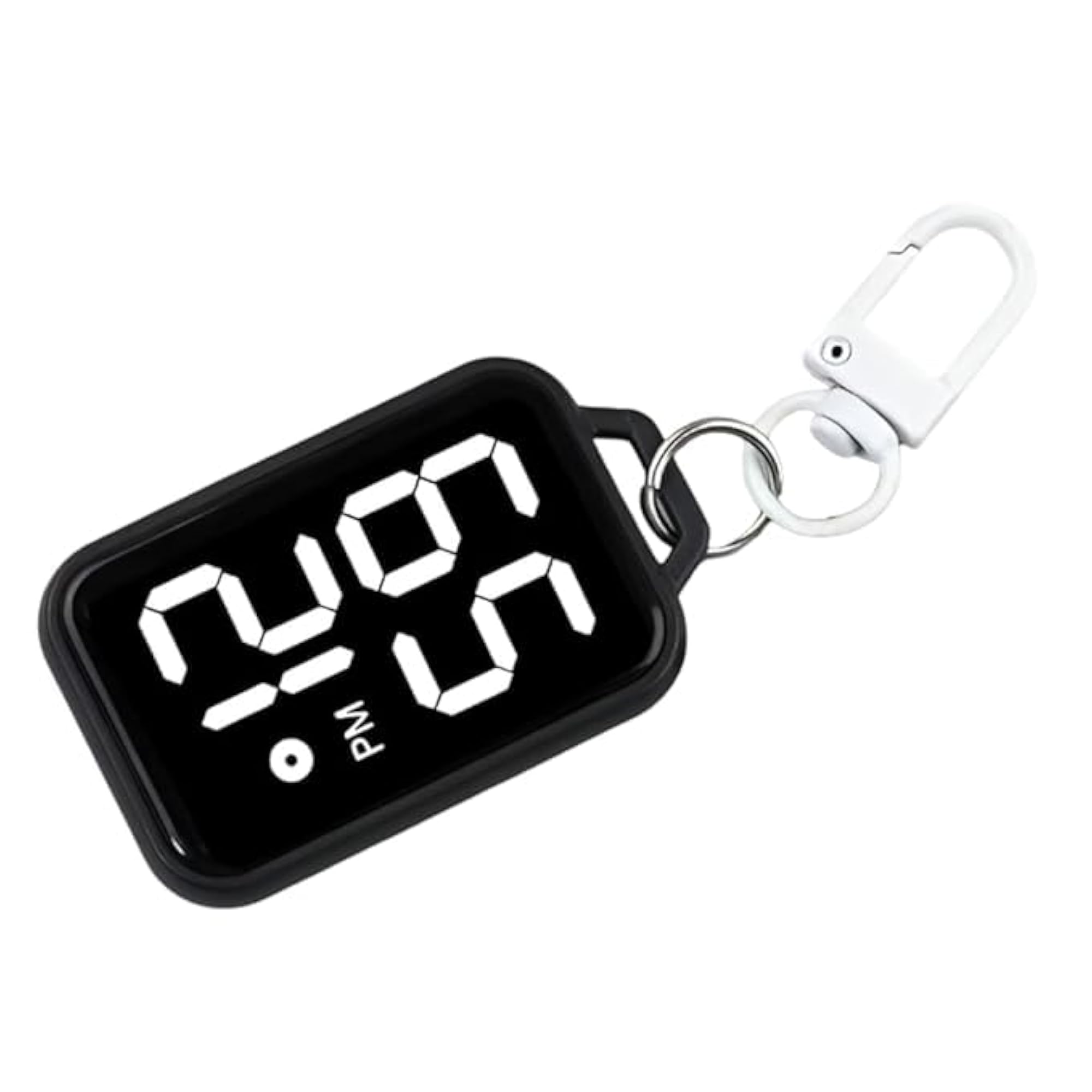 Mini Digital LED Keychain Watch with Carabiner Hook, Portable Gift