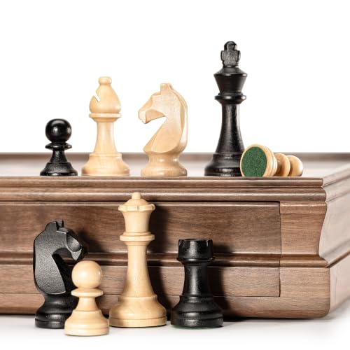 Juego de Ajedrez y Damas Clásico de Madera 15" miniatura 3