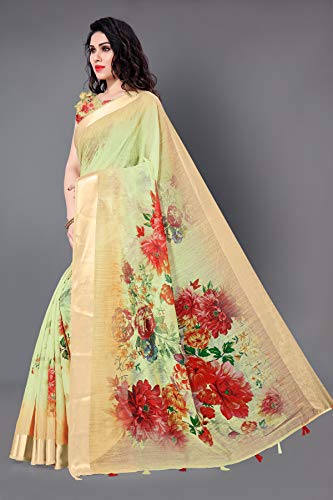 Image of MIRCHI FASHION Saree for Woman Cotton Blend Geometric Printed | Polished Professional Office Wear and Regular Daily Sari with Blouse Piece