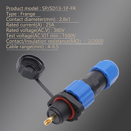 Conector de aviación SP13 de 4 pines y conector tipo reborde SD13-4P 5