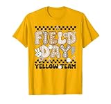 Field Day Yellow Team Groovy Smile Face Checkered Students T-Shirt