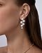 PAVOI Rhodium Plated Pearl Drop Earrings for Women - 925 Sterling Silver Posts Large Dangle Pearl Wedding Earrings for Brides & Bridesmaids - Linear Statement Bridal Jewelry Gifts
