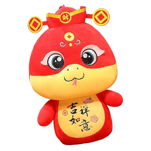Llavero con colgante de peluche, año de la serpiente, peluches chinos | Dios de la riqueza Serpiente, recuerdo de serpiente, muñeco de mascota, llavero de peluche