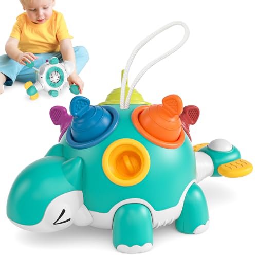 Lehoo Castle Montessori Motorikspielzeug ab 1 Jahr Junge M&auml;dchen, Baby Sensorik Spielzeug Dino Kinderspielzeug, Fr&uuml;he Entwicklung Lernspielzeug Geschenk, Pop Fidget Spinning Toy 1-3 Kleinkind Geschenk