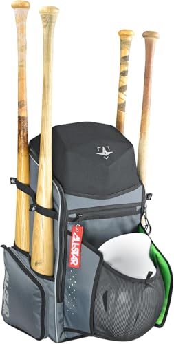 All-Star MVP Pro Player BatPack - Baseball and Softball Gear Bag, 21.5" H x 12" W x 9.5" D